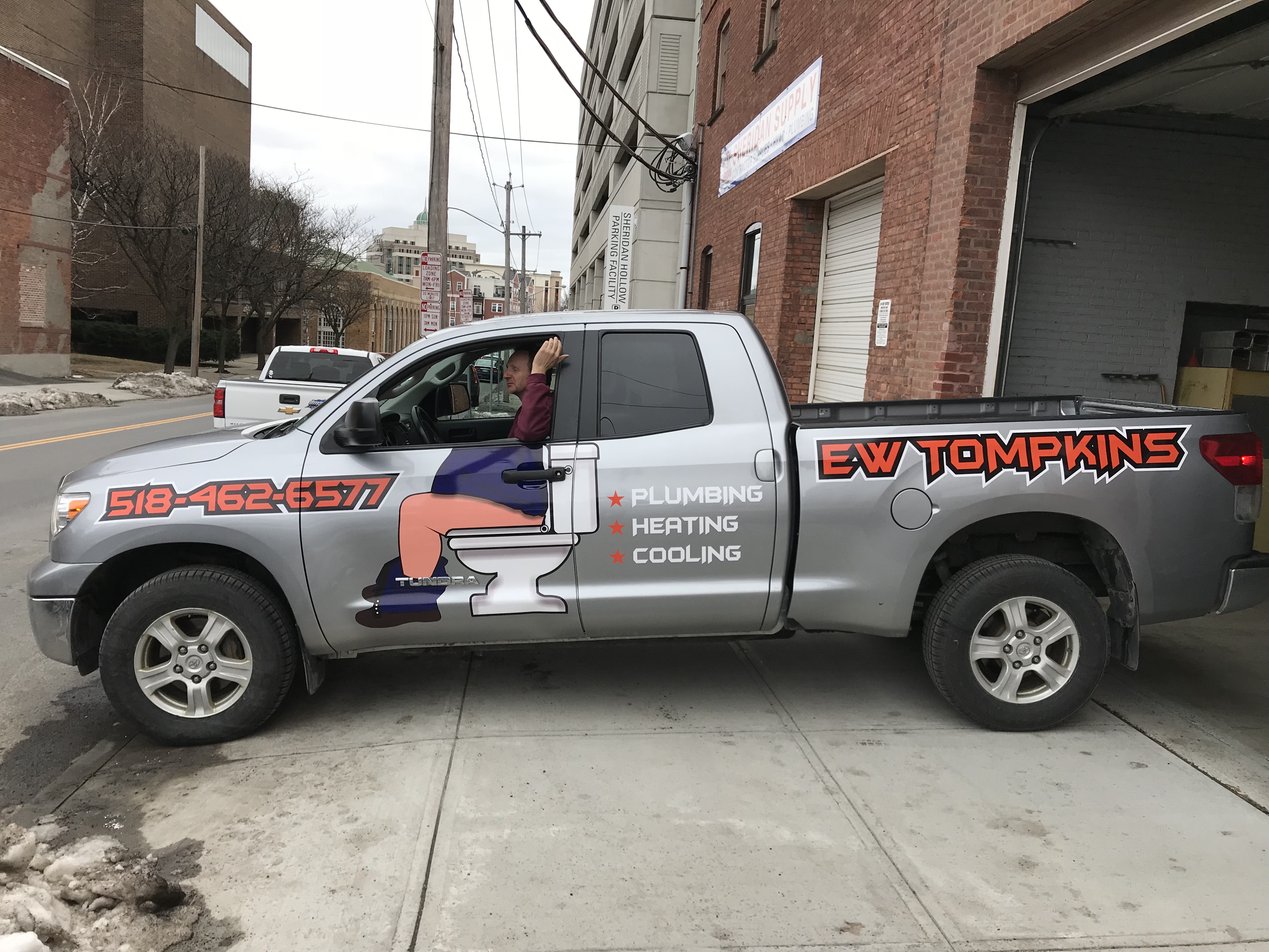 Honk at Howie when you see the Toilet Truck E.W. Tompkins Plumbing